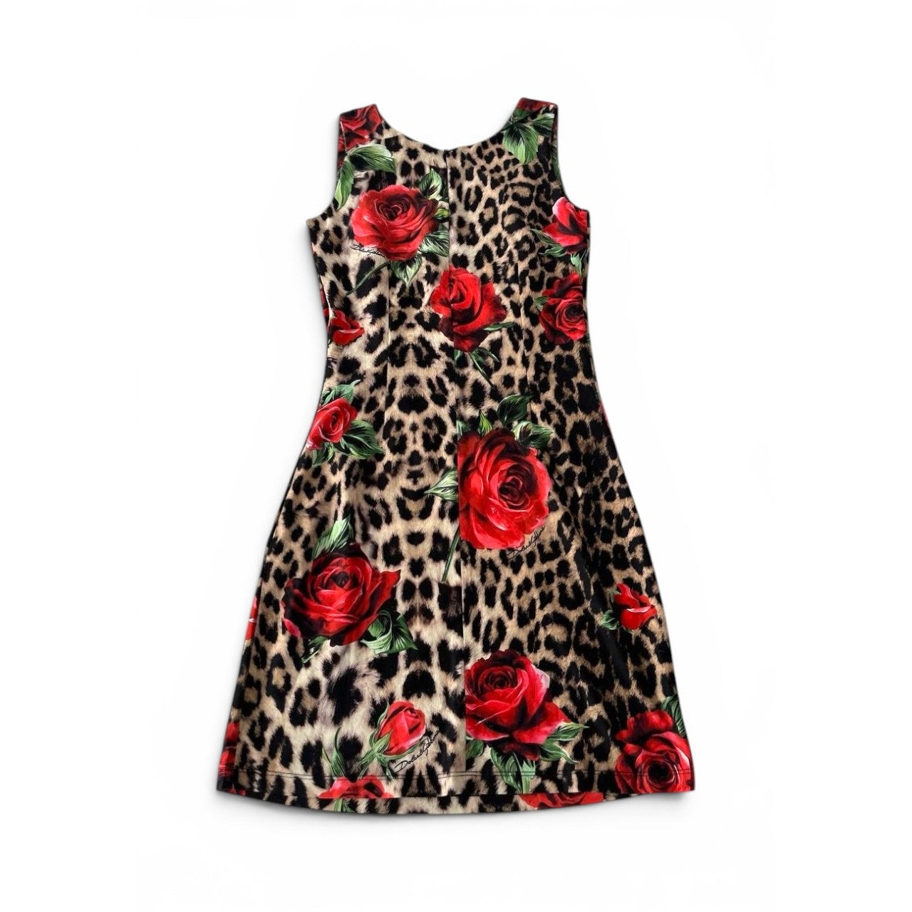 Dolce & Gabbana Rose Leopard Print Dress