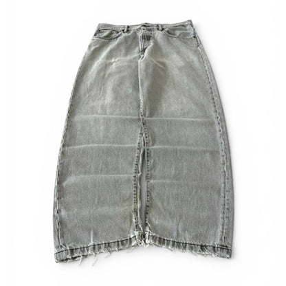 Acne Studios Distressed Wide Leg Jeans Light Grey