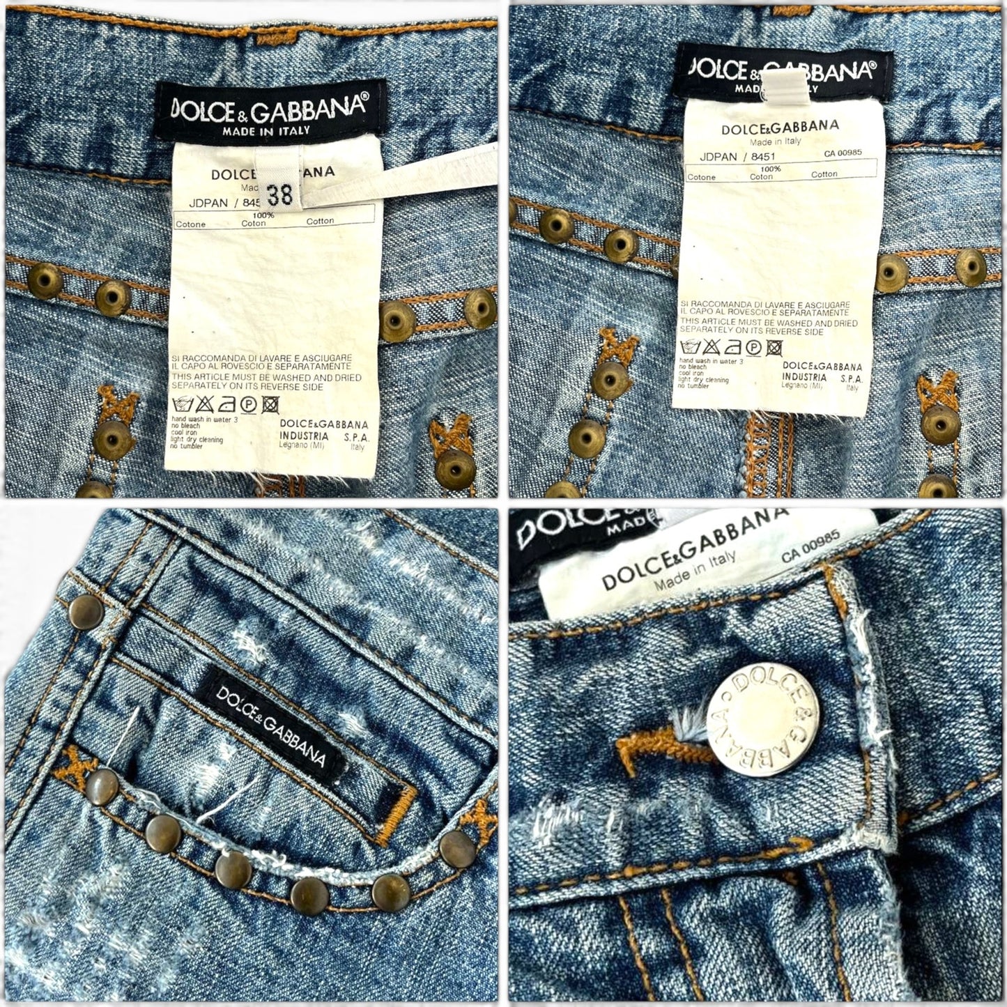 Dolce Gabbana Tiger Embroidered Jeans
